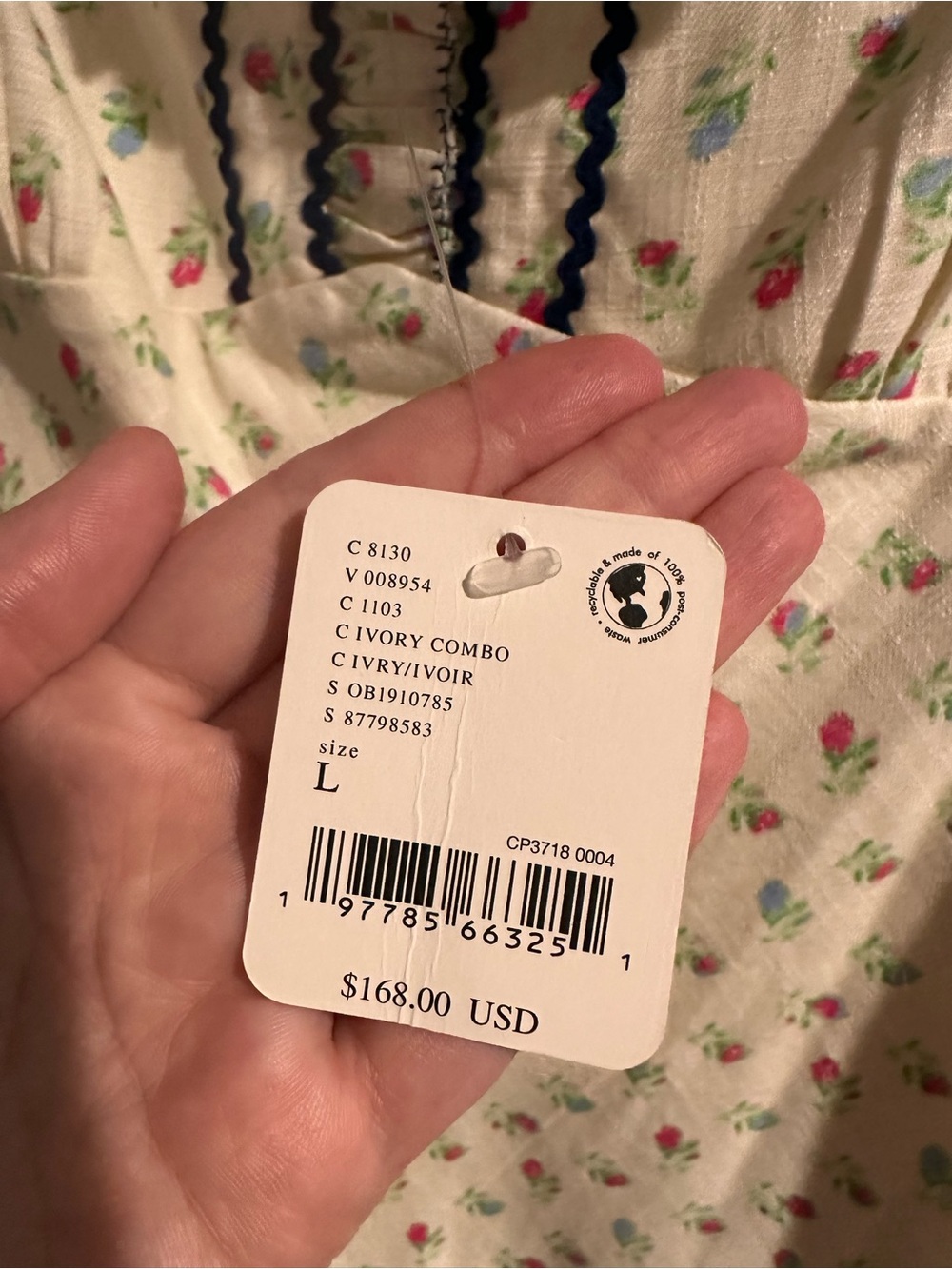 Free People Dahlia Dress - Floral Ruffle Sundress with Navy Trim - Picture 2 of 4